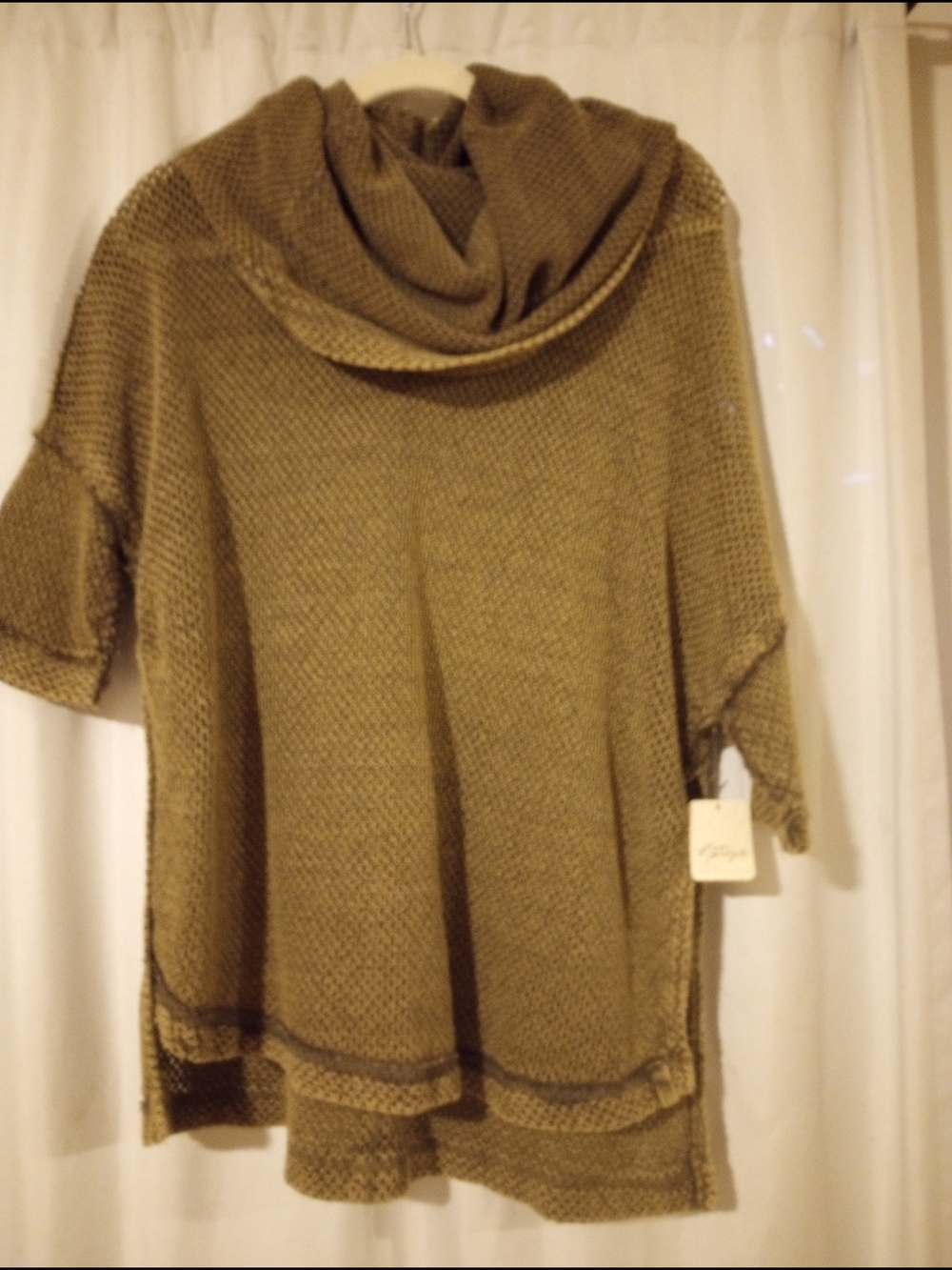 We The Free Olive Green Cowl Neck Sweater Tunic